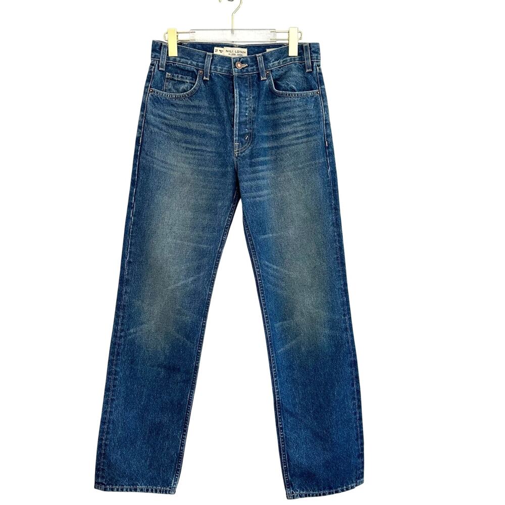 Nili Lotan Smith Jeans in Debbie Wash Women Size 27 Straight Leg Button Fly